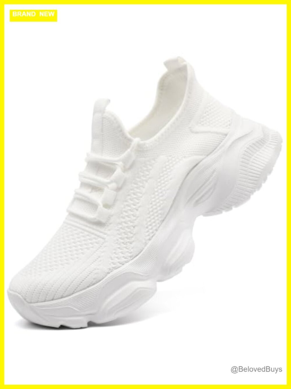 Womens Chunky Platform Sneakers Mesh Cushioned Walking Shoes Lace-Up